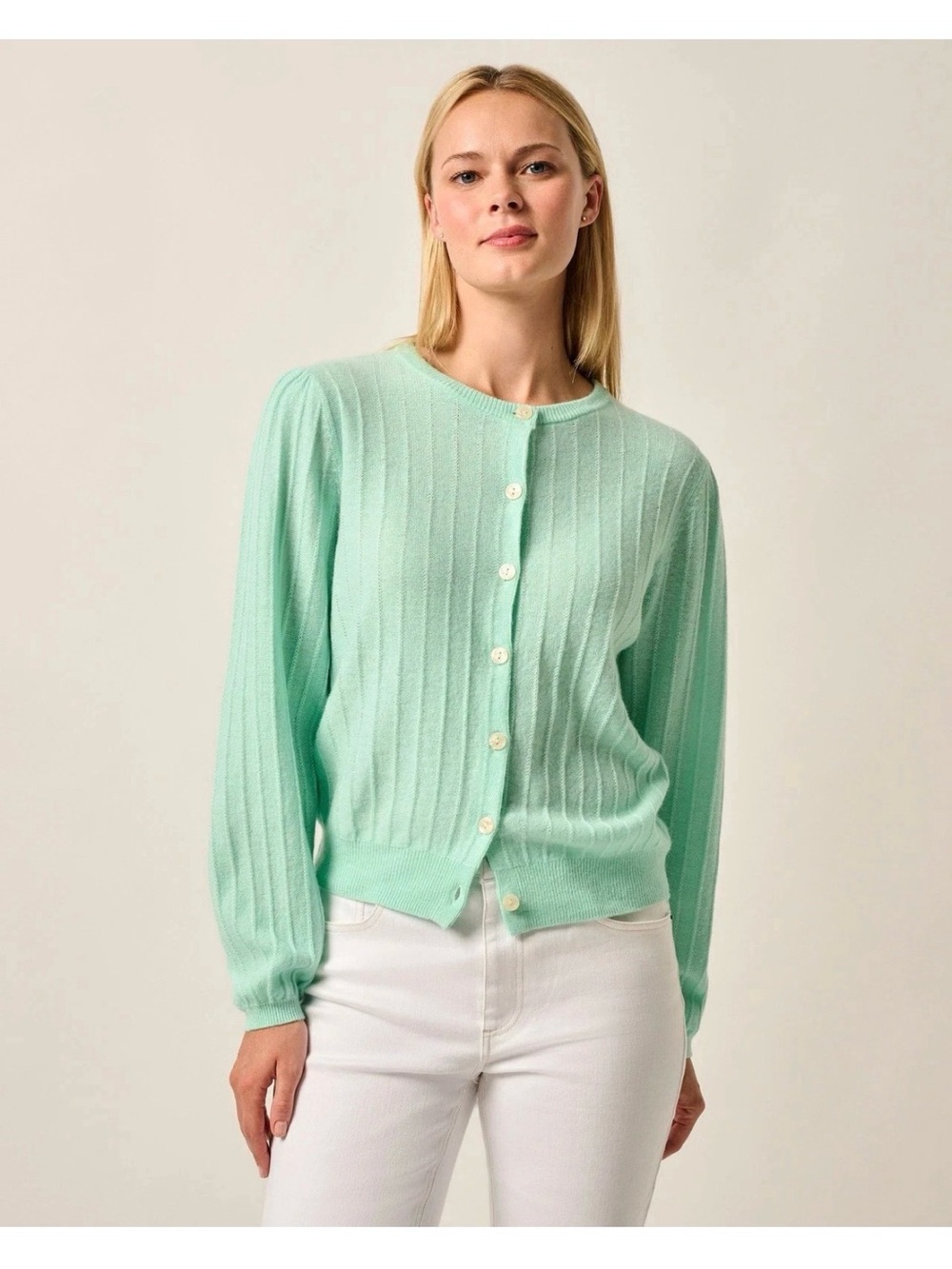 NWT $228 Johnnie-O Alma Cashmere Blend Cardigan Womens Yucca Size L  (7852651)